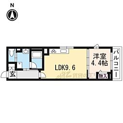 シャーメゾンベゴニア三条 1LDKの間取図画像