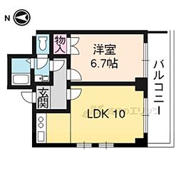 グランフィールド桂 1LDKの間取図画像