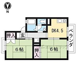 セジュールPoPo 2DKの間取図画像