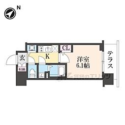 ベラジオレガシー葛野大路八条 1Kの間取図画像
