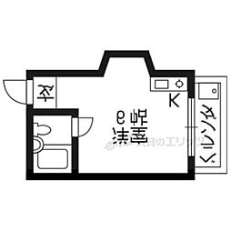 カーナハイツ ワンルームの間取図画像