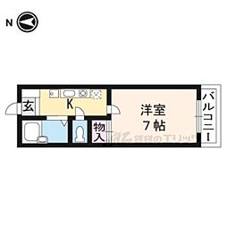 レザンス高縄 1Kの間取図画像
