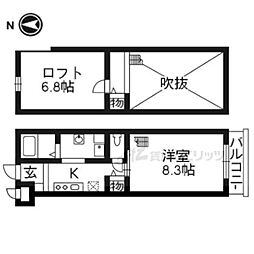 ハンズレジデンス二条 2Kの間取図画像