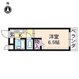 サンパティック 1Kの間取図画像