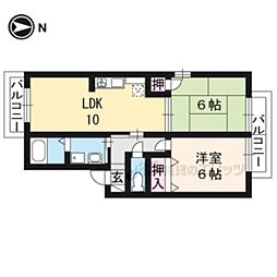 サードニックス舟山 2LDKの間取図画像