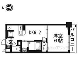 エステムプラザ京都ステーションレジデンシャル 1DKの間取図画像