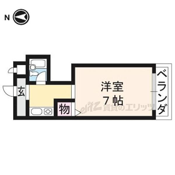 京都府京都市左京区下鴨北芝町(賃貸マンション1K・2階・22.62㎡)の写真 その2