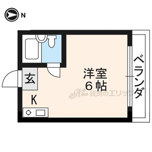 スウィング岡崎 302｜京都府京都市北区紫竹下高才町(賃貸マンション1R・3階・12.96㎡)の写真 その2