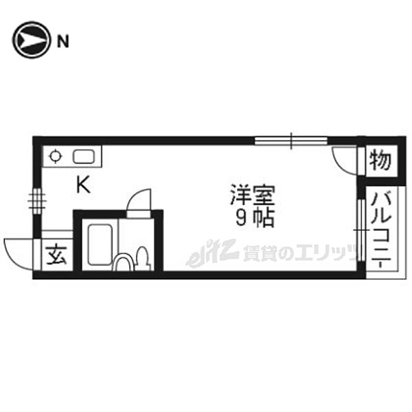 京都府京都市上京区芦山寺通大宮西入二丁目中社町(賃貸アパート1R・1階・19.00㎡)の写真 その2