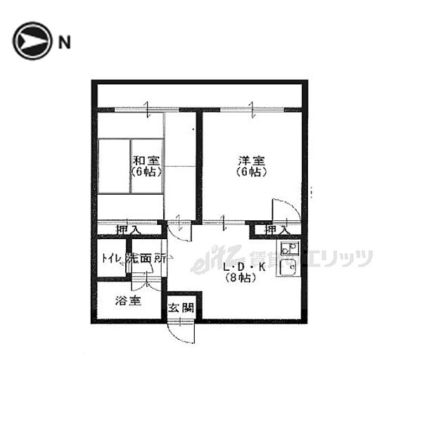 京都府京都市左京区岩倉西河原町(賃貸マンション2DK・1階・42.00㎡)の写真 その2