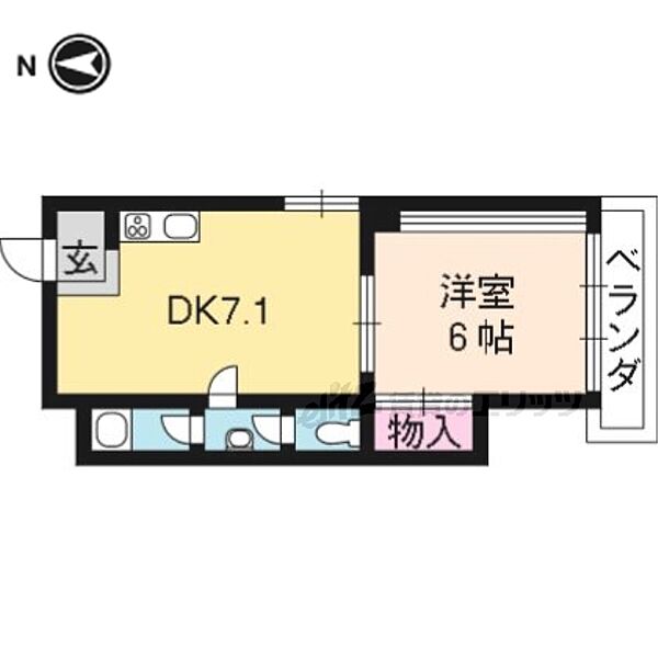 京都府京都市左京区下鴨北園町(賃貸マンション1DK・5階・32.12㎡)の写真 その2