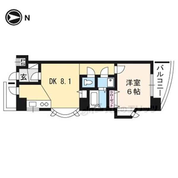 京都府京都市左京区田中大堰町(賃貸マンション1LDK・1階・32.20㎡)の写真 その2