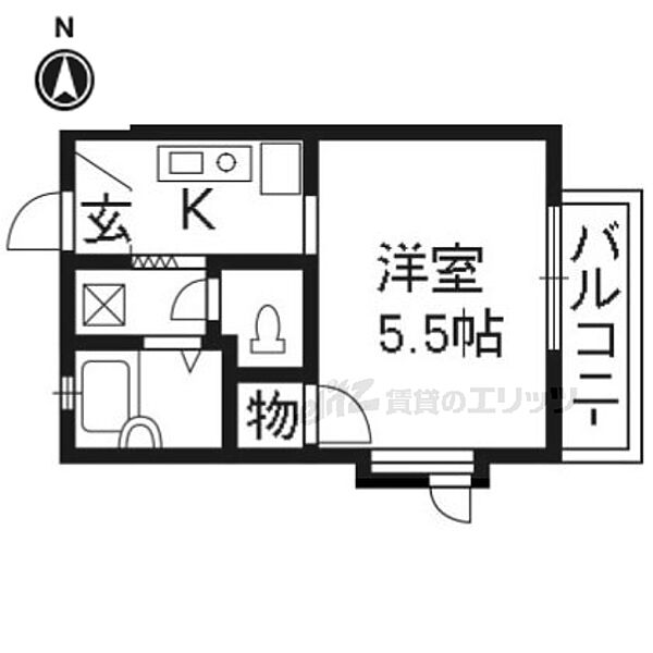 パープルヒルズ 106｜京都府京都市北区紫野下柳町(賃貸アパート1K・1階・18.75㎡)の写真 その2