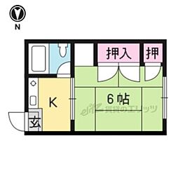 たつみ荘3号館 1Kの間取図画像