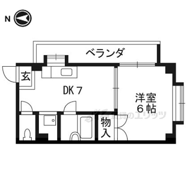 ペントハウス1990 104｜京都府京都市左京区上高野木ノ下町(賃貸マンション1DK・1階・25.92㎡)の写真 その2