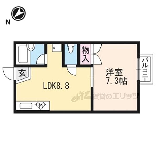 ペントハウス1990 203｜京都府京都市左京区上高野木ノ下町(賃貸アパート1DK・2階・25.92㎡)の写真 その2