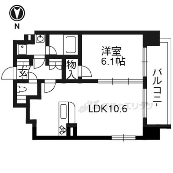 京都府京都市左京区田中門前町(賃貸マンション1LDK・3階・39.78㎡)の写真 その2