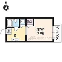 京都府京都市左京区北白川下池田町（賃貸アパート1K・1階・20.00㎡） その2