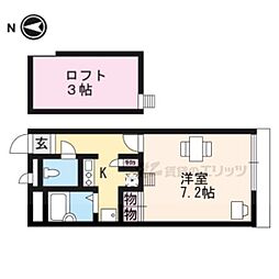 レオパレスアジェル岩倉南 1Kの間取図画像