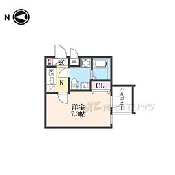 D.CLAREST CREST TAPP 二条 503 5階1Kの間取り