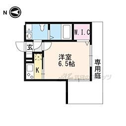 ドエル北白川 1Kの間取図画像