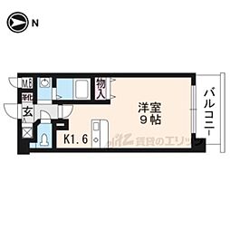 プレサンス京大東 ワンルームの間取図画像
