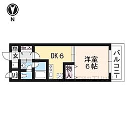 ライオンズマンション二条城東 1DKの間取図画像