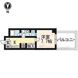 ルミノーサ三条小川 1Kの間取図画像