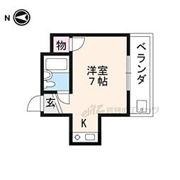 ペガサスハイツ ワンルームの間取図画像