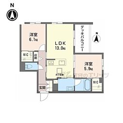 シャーメゾン鏡山 2LDKの間取図画像