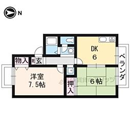 フォレスタ西賀茂 2DKの間取図画像