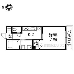 トムズヴィラデスト 1Kの間取図画像