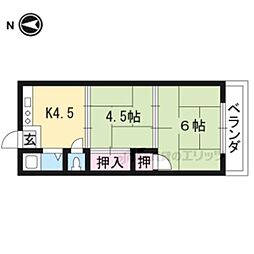 コーポ宝 2Kの間取図画像