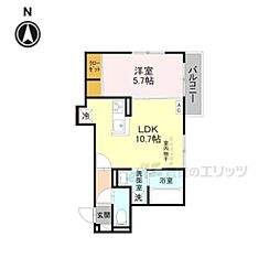 サンライフ上賀茂壱番館 1LDKの間取図画像