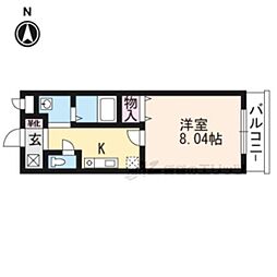 プリメロエストゥディオ 1Kの間取図画像