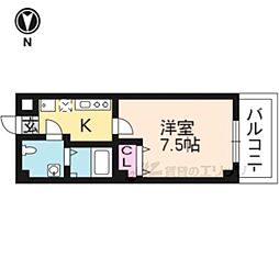 フラッティ円町北 1Kの間取図画像