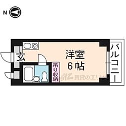 コーポ西賀茂 1Kの間取図画像