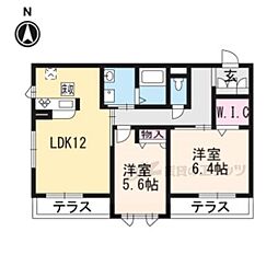 インペリアルスクエア 2LDKの間取図画像