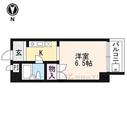 シャンブル伊川 1Kの間取図画像