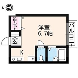 くれないはうす 1Kの間取図画像