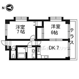 ラ・ルーチェ宝ヶ池 2DKの間取図画像