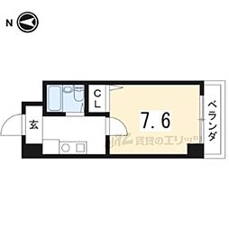 カーサコモド 1Kの間取図画像