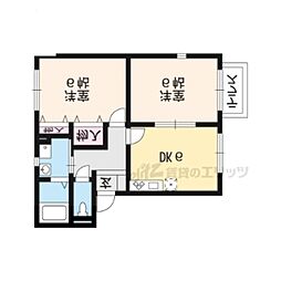 エクセレントさわらぎ6 2DKの間取図画像