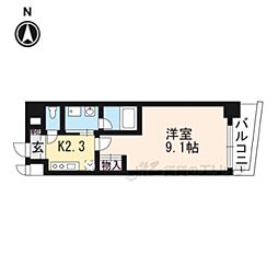 ベラジオ京都清水 1Kの間取図画像