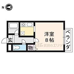 グリーンテラス 1Kの間取図画像