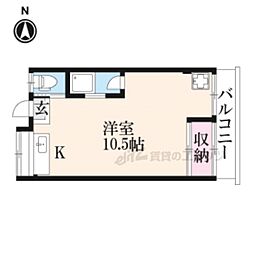 池端グリーンハイツ ワンルームの間取図画像
