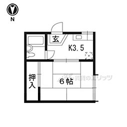 コーポ京 1Kの間取図画像