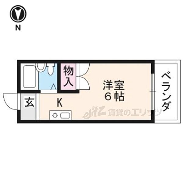 ＮＥＷハウス上田 205｜京都府京都市北区平野宮敷町(賃貸アパート1R・2階・16.20㎡)の写真 その2