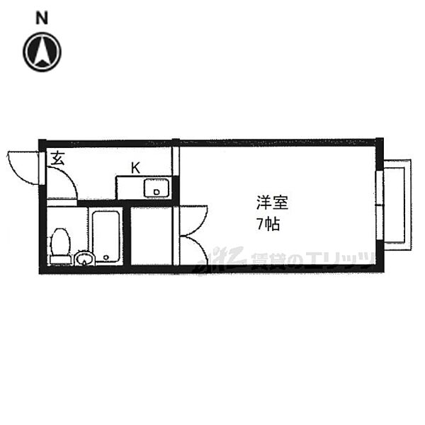 ハイツチェリー太秦 202｜京都府京都市右京区太秦蜂岡町(賃貸マンション1K・2階・19.78㎡)の写真 その2