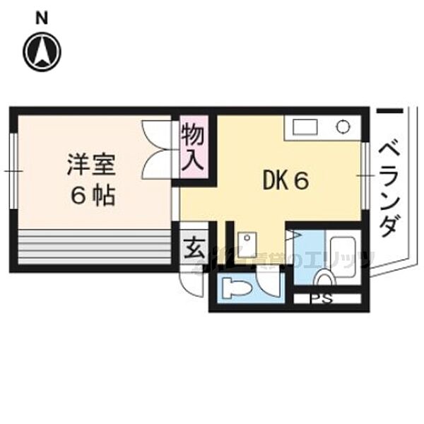 エステートシバタ 105｜京都府京都市北区大宮玄琢北町(賃貸アパート1DK・1階・25.00㎡)の写真 その2